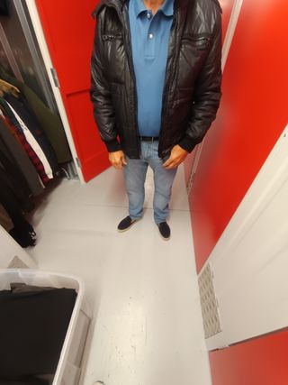 Plumas hombre negro y azul Talla M