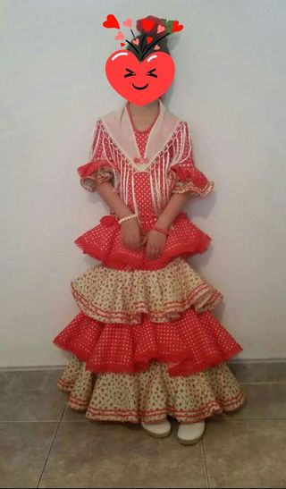 Traje de flamenca para niña LARGO 1 M ANCHO 30 CM
