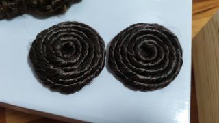 Rodetes fallera niña marrón 8cm