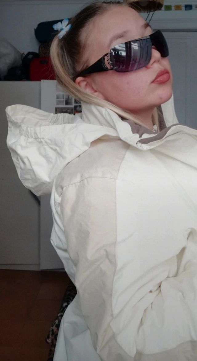 Chaqueta de ski / windbreaker beige y marrón