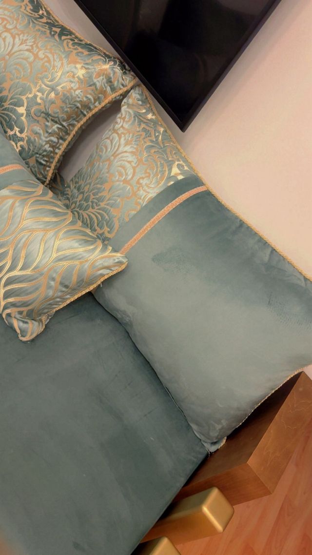 Sofá Marroquí Verde y Dorado