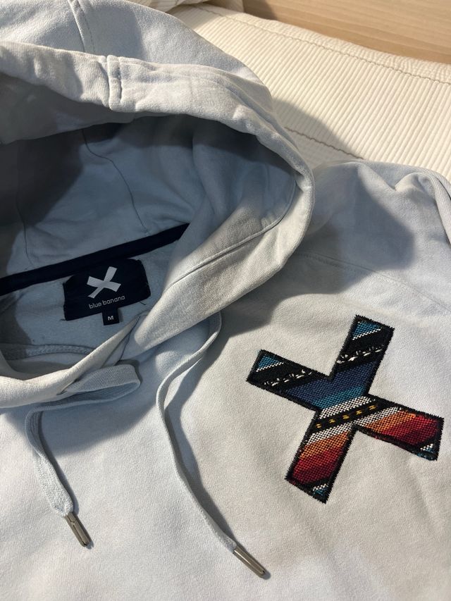 Sudadera blue banana con capucha azul 