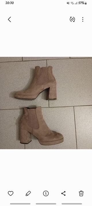 Stivaletti donna beige con tacco