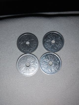 4 Monedas 2 Coronas Dinamarca