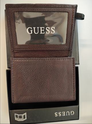 Cartera de piel Guess Marrón