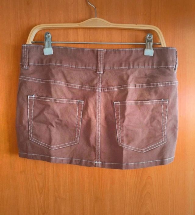Falda vaquera H&M marrón talla 40