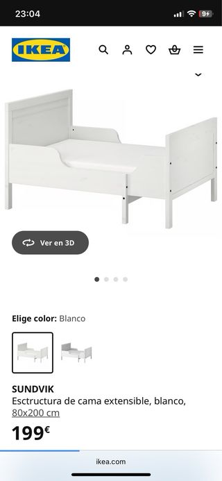 2 Camas Infantiles IKEA SUNDVIK y colchones
