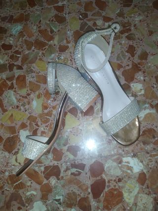 Zapatos de tacón brillantes mujer