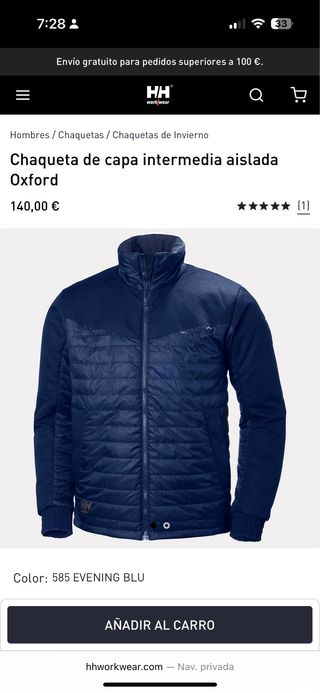 Abrigo Helly Hansen Azul, sin estrenar, talla M
