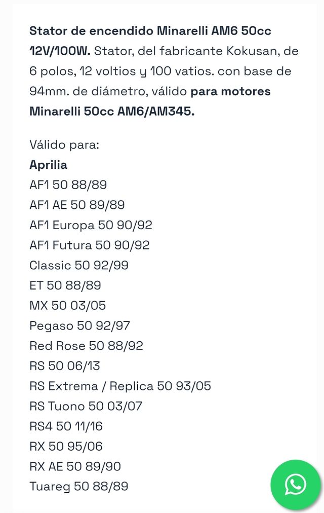 Estator y Volante Magnetico Moto