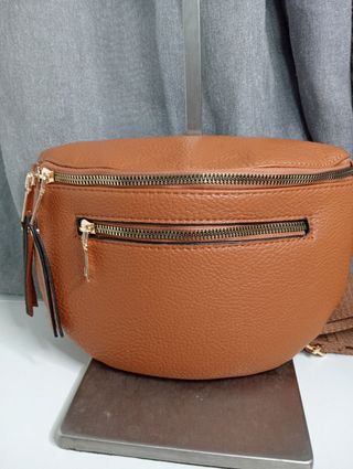 Bolso Riñonera Marrón Piel