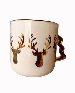 Taza Home Collection Navidad Ciervo Dorado