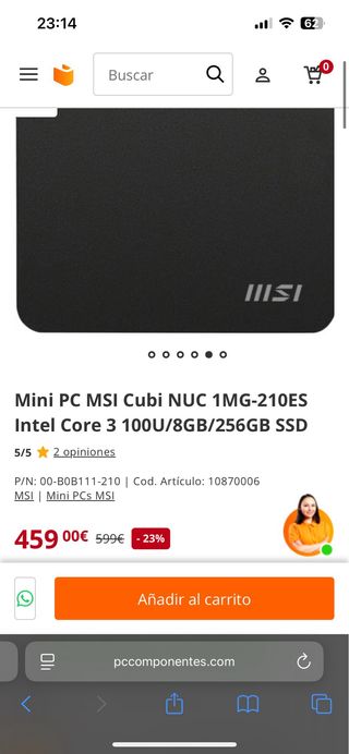 Mini PC MSI Cubi NUC 1MG-210ES
