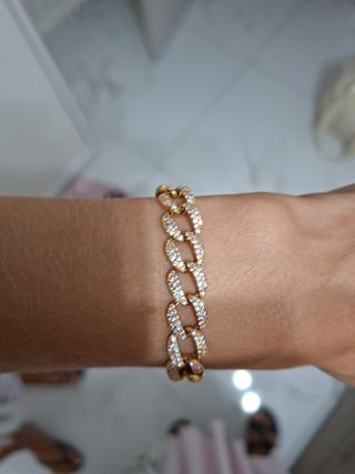 Bracciale tennis oro con zirconi