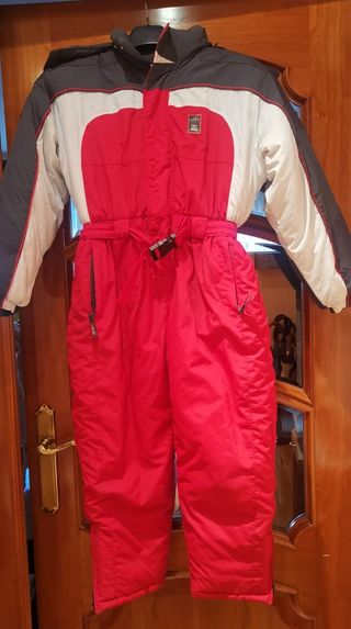 Mono de esquí infantil rojo y blanco