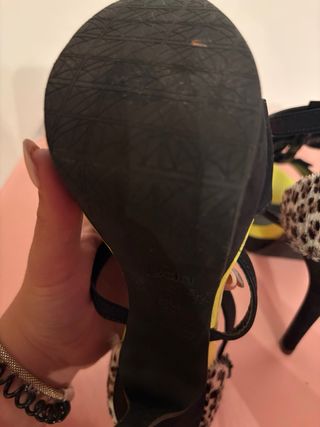 Sandalias Biondini Tiras con lazo y leopardo