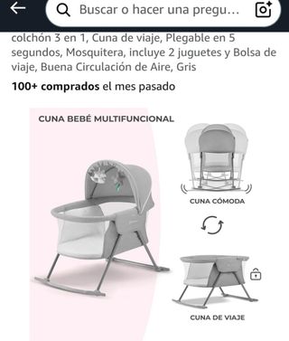  Cuna mecedora para Bebé con Colchón