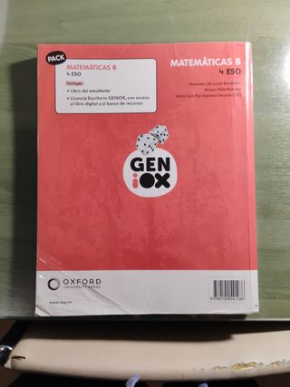 Matemáticas B 4º ESO. Libro del estudiante. GENiOX