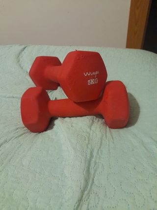 Mancuernas 5kg Rojas (2 unidades)
