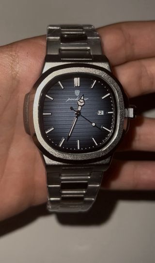 Reloj Poedagar Hombre Azul y Plateado