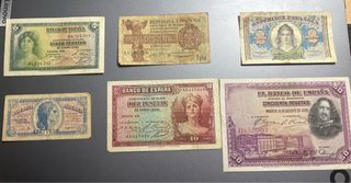 Lote de billetes antiguos