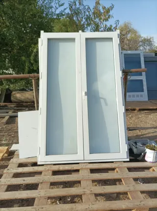Puerta doble PVC blanca