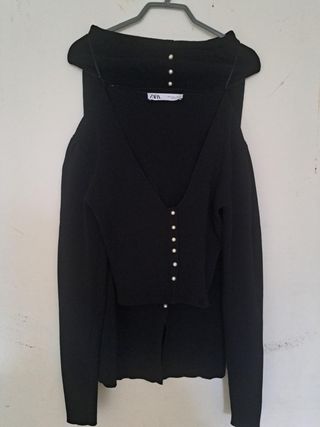 Conjunto Zara Blusa y Falda Negro Talla L