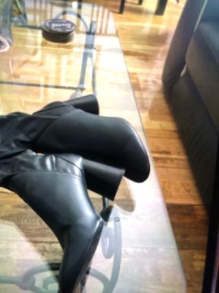 Botas altas Zara negras encima de rodilla 