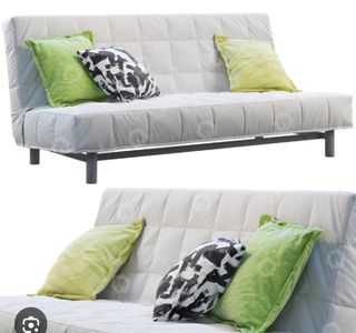 Sofá Cama Gris con Funda