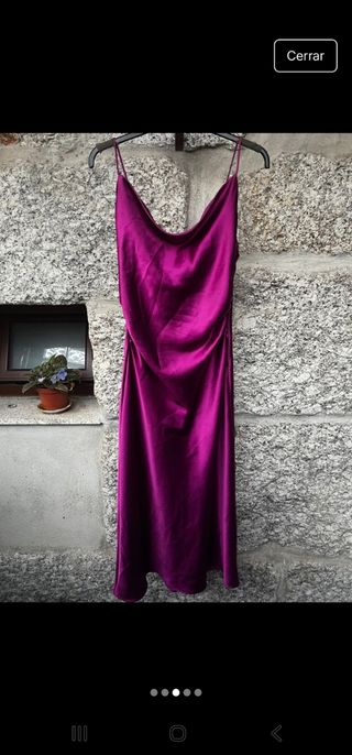 Vestido lencero satinado morado Zara