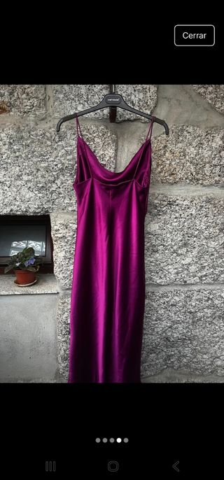 Vestido lencero satinado morado Zara