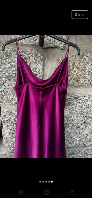 Vestido lencero satinado morado Zara