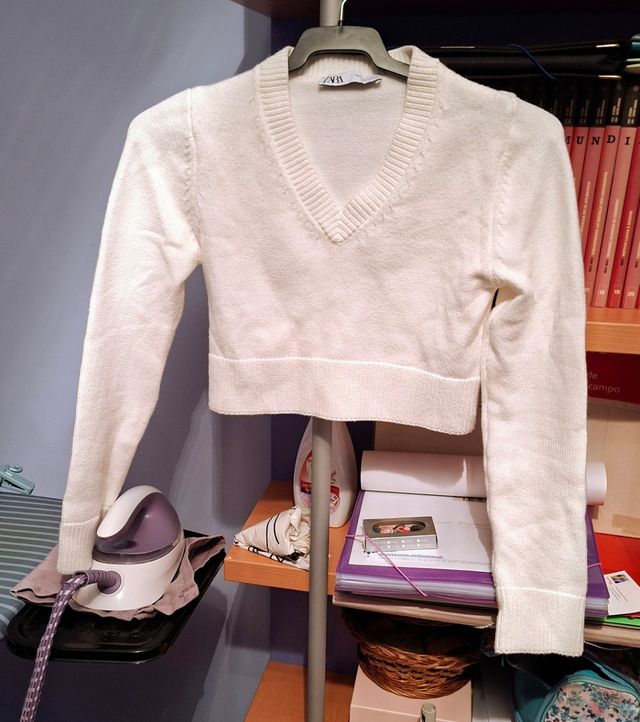 Maglione in maglia bianca Zara Crop