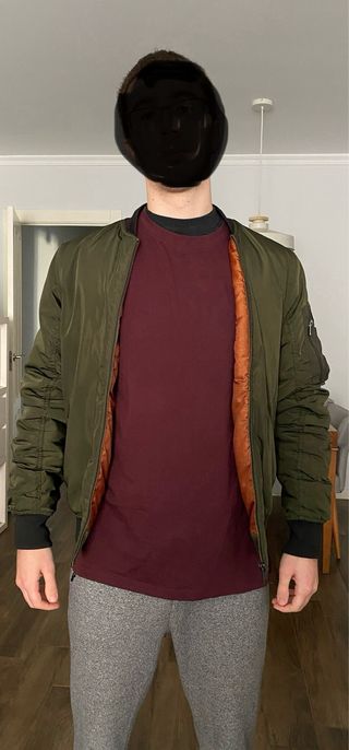 Chaqueta Bomber Pull&Bear Verde Talla S