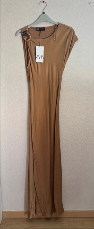 Vestido Zara Marrón chapagne  Talla M