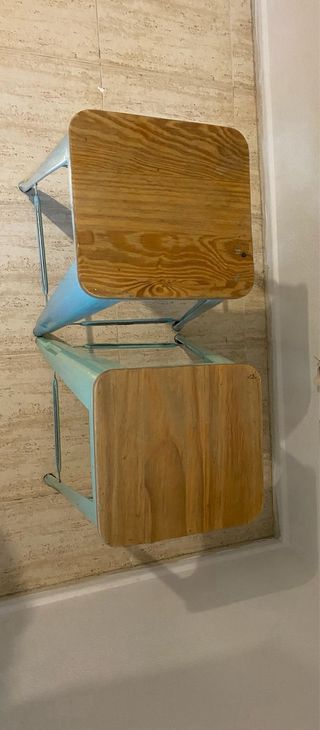 Taburetes industriales madera y metal