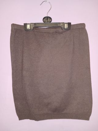 Falda punto Vero Moda marrón talla L
