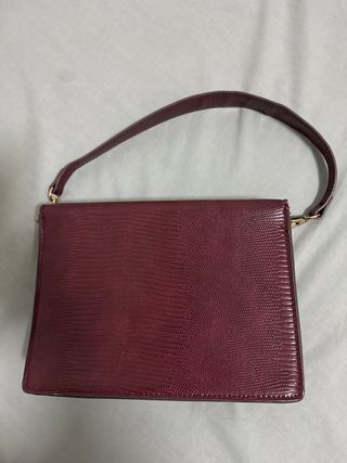 Bolso Mango Rojo Piel Serpiente