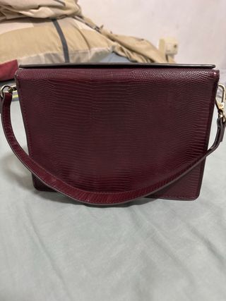Bolso Mango Rojo Piel Serpiente
