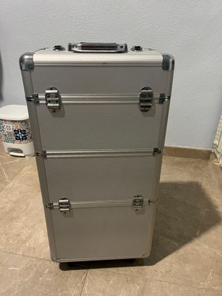 Maletín Trolley Maquillaje Plata