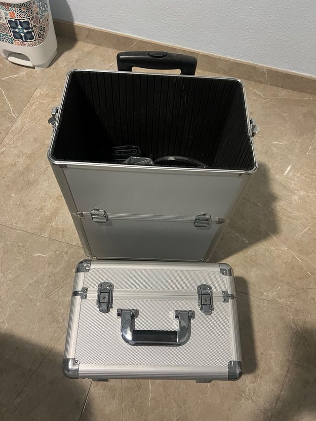 Maletín Trolley Maquillaje Plata