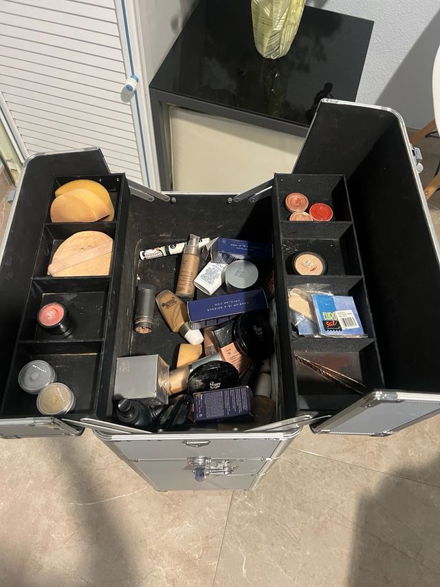 Maletín Trolley Maquillaje Plata