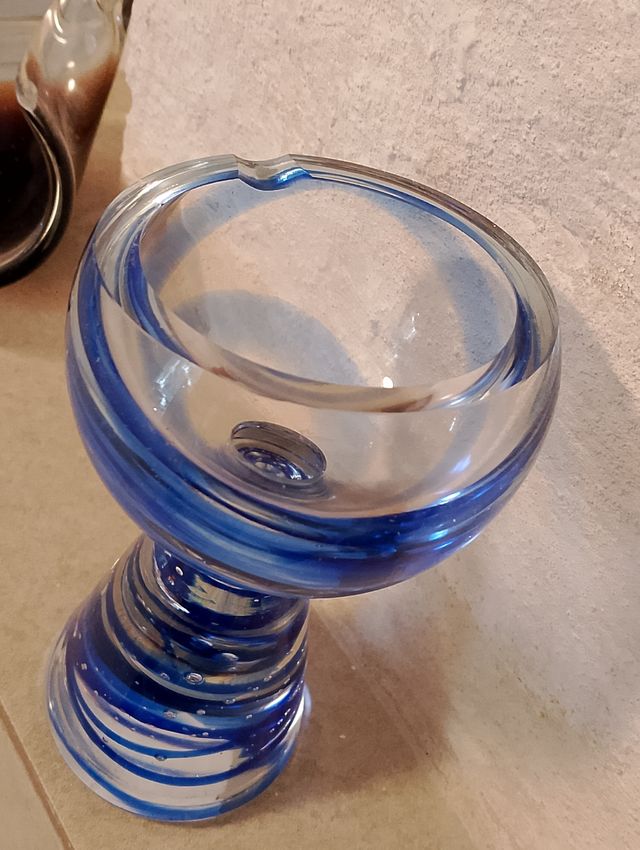 Posacenere Murano Blu Trasparente