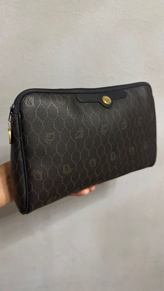 DIOR CLUTCH BOLSO MANO VINTAGE MARRÓN MUJER 
