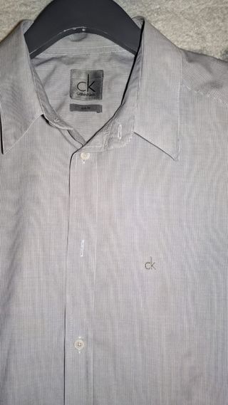 Camisa Calvin Klein Gris Slim Fit