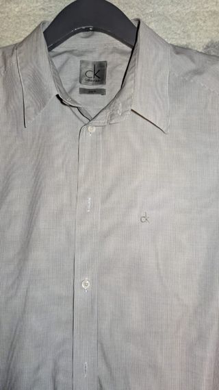 Camisa Calvin Klein Gris Slim Fit