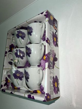 Set 6 Tazzine Fiorate NIG
