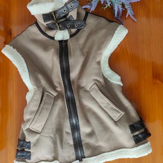 Chaleco borrego y ante oversize 