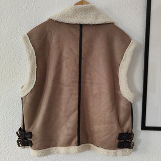 Chaleco borrego y ante oversize 