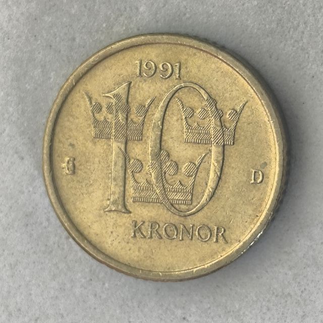 10-04117-Suecia 10 Kronor (10 coronas) - 1991 D